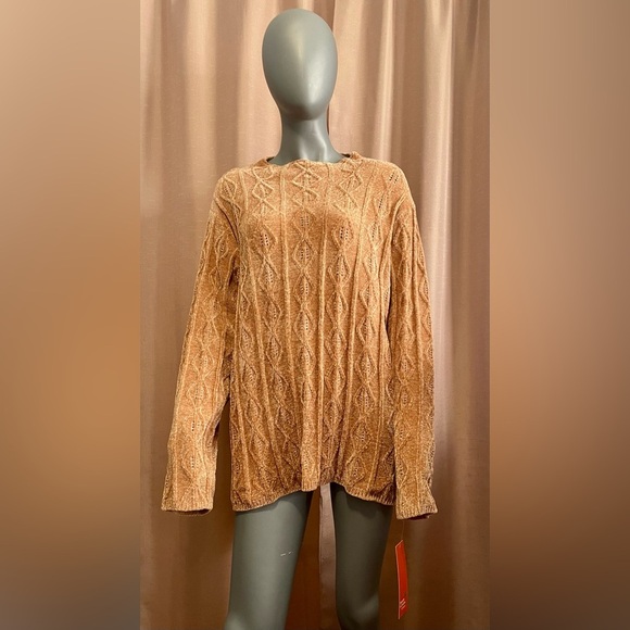 Heart of Palm Crew Neck XXL Sweater with Cable Knit Design Plus Soft Cozycore - Picture 1 of 6